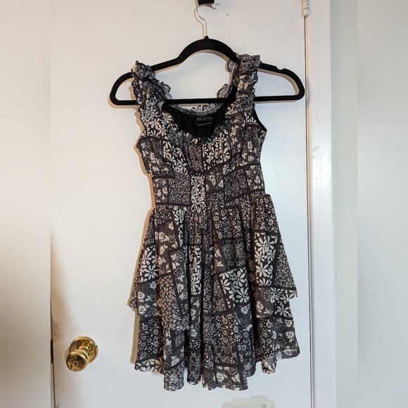 UO Rosie Mesh Romper (black multi) - Picture 3 of 4